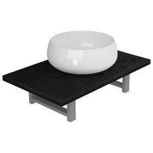vidaXL Meuble de salle de bain en deux pi&egrave;ces C&eacute;ramique Noir