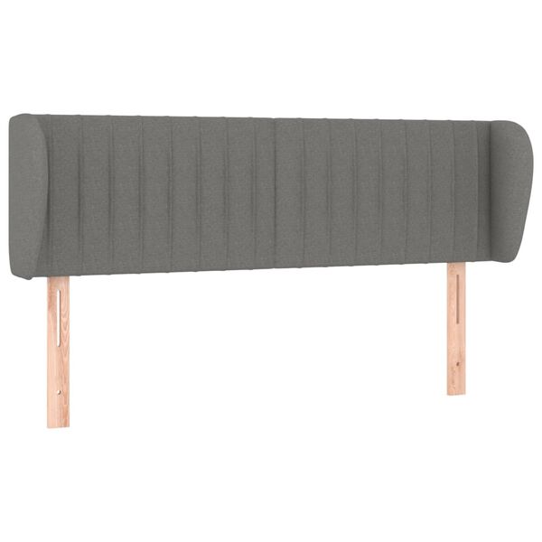 vidaXL T&ecirc;te de lit avec oreilles Gris fonc&eacute; 147x23x78/88 cm Tissu