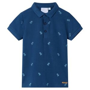 vidaXL Polo pour enfants bleu fonc&eacute; 92