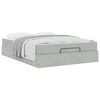 vidaXL Cadre de lit avec matelas avec matelas 2 pcs Gris clair Velours