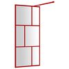vidaXL Paroi de douche avec verre ESG transparent rouge 80x195 cm