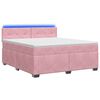 vidaXL Lit de box spring avec matelas et LED Rose 160 x 200 cm Velours
