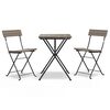 vidaXL Ensemble de bistro pliable 3 pcs Gris R&eacute;sine tress&eacute;e