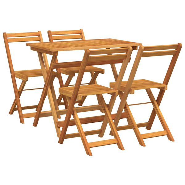 vidaXL Ensemble bistrot 5 pcs Huile Naturelle Bois d'Acacia Massif