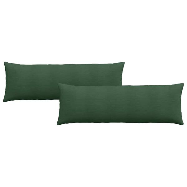 vidaXL Coussins de canap&eacute; 2 pcs Vert fonc&eacute; 120 x 40 cm