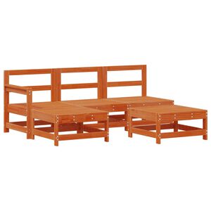 vidaXL Ensemble de salon de jardin 5 pc Brun Cir&eacute; Pin massif