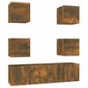 vidaXL Ensemble de meubles TV 6 pcs Ch&ecirc;ne fum&eacute; Bois d'ing&eacute;nierie