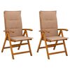vidaXL Chaises de jardin inclinables 2 pc Naturel Bois d'Acacia Massif