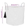 vidaXL Panier de rangement blanc &Oslash;40x35 cm coton
