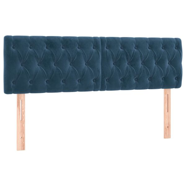 vidaXL Têtes de lit 2 pcs Bleu foncé 72x7x78/88 cm Velours