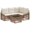 vidaXL Ensemble de canap&eacute; de jardin 5 pc Beige polyrotin