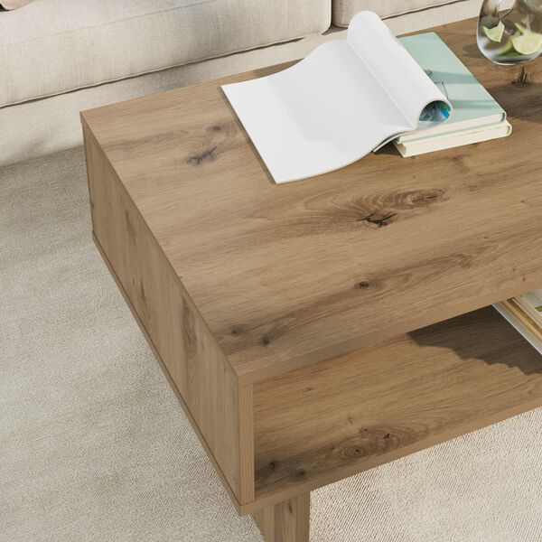 vidaXL Table basse Ch&ecirc;ne artisanal 80 x 46 x 35 cm Bois d'ing&eacute;nierie