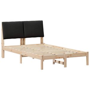 vidaXL Cadre de lit Marron et noir 120 x 190 cm Bois massif en pin