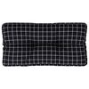 vidaXL Coussin de palette motif &agrave; carreaux noir 70x40x12 cm tissu