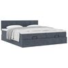 vidaXL Cadre de lit ottoman avec matelas gris foncé 200x200 cm velours