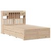 vidaXL Lit biblioth&egrave;que sans matelas 135x190 cm bois de pin massif
