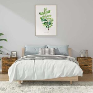 vidaXL Tables de chevet 2 pcs Ch&ecirc;ne fum&eacute; Bois d'ing&eacute;nierie