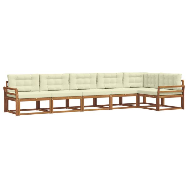 vidaXL Ensemble de canap&eacute;s d'ext&eacute;rieur 6 pcs Naturel et Cr&egrave;me
