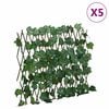 vidaXL Treillis de feuille de vigne artificiel extensible 5 pcs