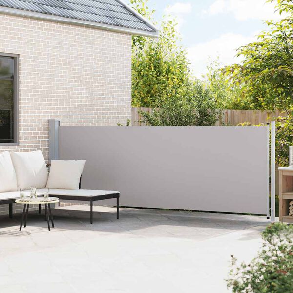 vidaXL Auvent latéral rétractable de patio 140x600 cm Gris