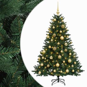 vidaXL Sapin de No&euml;l artificiel avec boules 120 cm 150 LED Blanc chaud