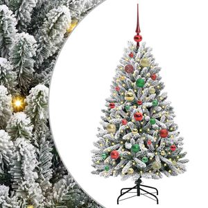 vidaXL Sapin de No&euml;l artificiel Vert et blanc 120 cm PVC et m&eacute;tal