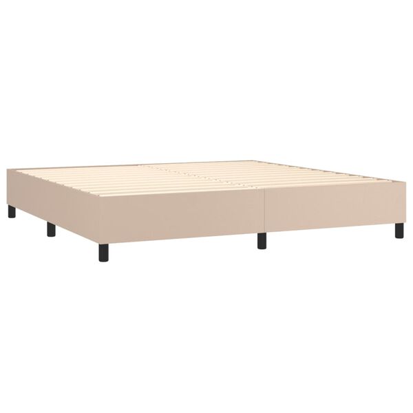 vidaXL Sommier à lattes de lit avec matelas Cappuccino 200x200 cm