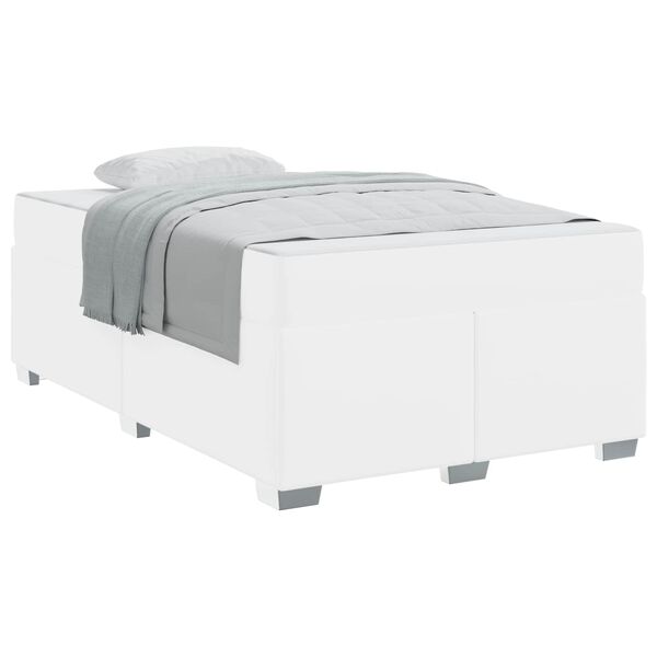 vidaXL Cadre de lit avec matelas Blanc 120 x 190 cm tissu