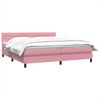 vidaXL Sommier &agrave; lattes de lit avec matelas rose 180x210 cm velours
