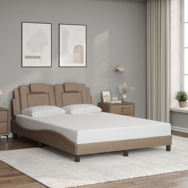 vidaXL Cadre de lit Viana avec LED sans matelas cappuccino 120x200 cm