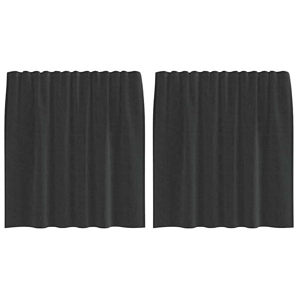 vidaXL Rideaux en voile avec passants 2 pcs noir