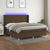 vidaXL Sommier &agrave; lattes de lit matelas et LED Marron fonc&eacute; 180x200cm