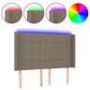 vidaXL T&ecirc;te de lit &agrave; LED Taupe 147x16x118/128 cm Tissu