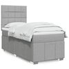 vidaXL Sommier &agrave; lattes de lit avec matelas Gris clair 90x200 cm Tissu