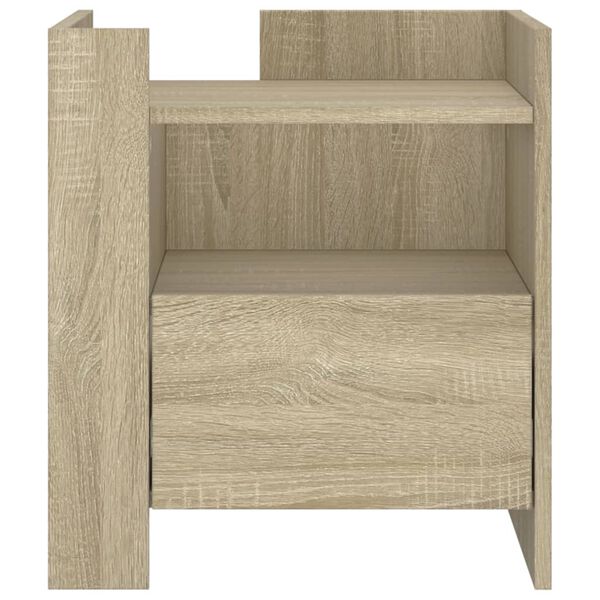vidaXL Table de chevet ch&ecirc;ne sonoma 45x50x50 cm bois d&rsquo;ing&eacute;nierie