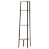 vidaXL Étagère d'angle à 4 niveaux Marron clair et noir 45,5 x 31,5 x 150 cm