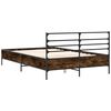vidaXL Cadre de lit sans matelas ch&ecirc;ne fum&eacute; 140x190 cm