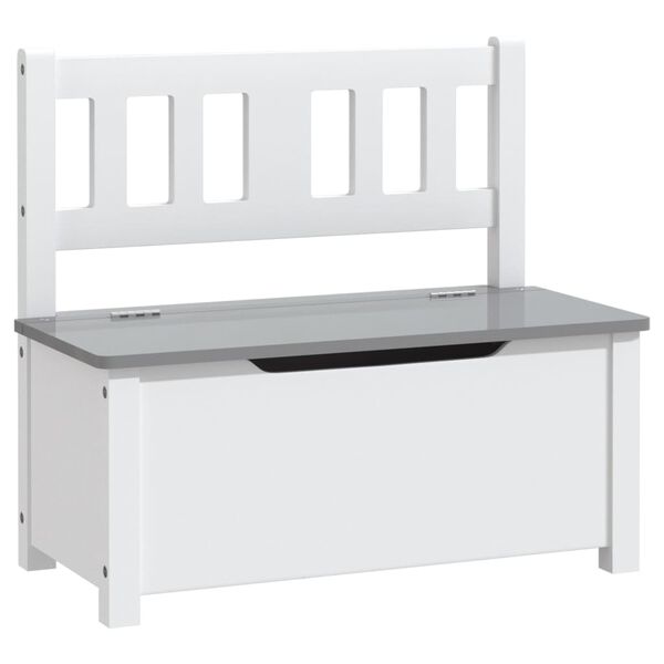 vidaXL Ensemble de table et chaises enfants 4 pcs Blanc et gris MDF