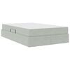 vidaXL Lit avec rangement et matelas Gris clair 120 x 190 cm Velours