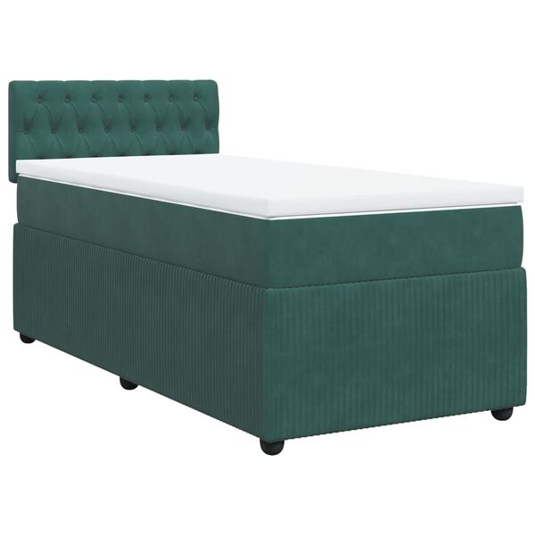 vidaXL Sommier à lattes de lit avec matelas Vert foncé 100x200 cm