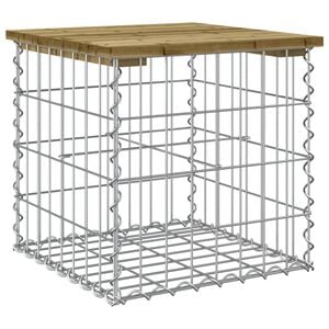 vidaXL Banc de jardin design gabion 43x44x42 cm bois de pin impr&eacute;gn&eacute;