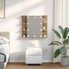 vidaXL Armoire &agrave; miroir avec LED ch&ecirc;ne artisanal 70x16,5x60 cm