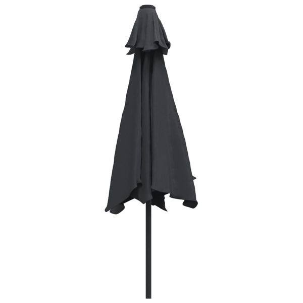 vidaXL Parasol d'ext&eacute;rieur avec poteau en m&eacute;tal 300 cm Noir