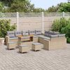 vidaXL Ensemble de canap&eacute; de jardin 14 pcs Beige polyrotin