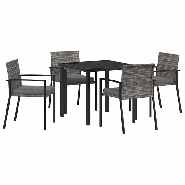 vidaXL Ensemble de salle &agrave; manger pour jardin 5 pcs Gris
