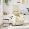 vidaXL Fauteuil inclinable de massage électrique crème similicuir