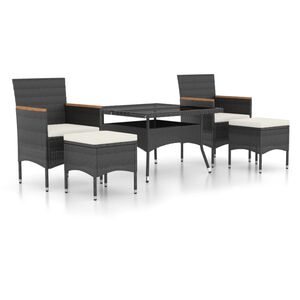 vidaXL Ensemble &agrave; Manger de jardin 9pcs r&eacute;sine tress&eacute;e et verre tremp&eacute;
