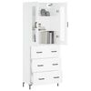 vidaXL Buffet haut Blanc 69,5x34x180 cm Bois d'ing&eacute;nierie