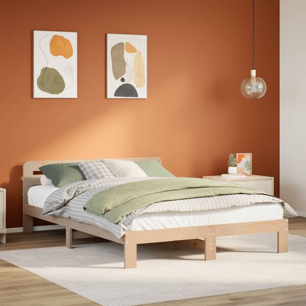 vidaXL Cadre de lit sans matelas 120x190 cm bois de pin massif