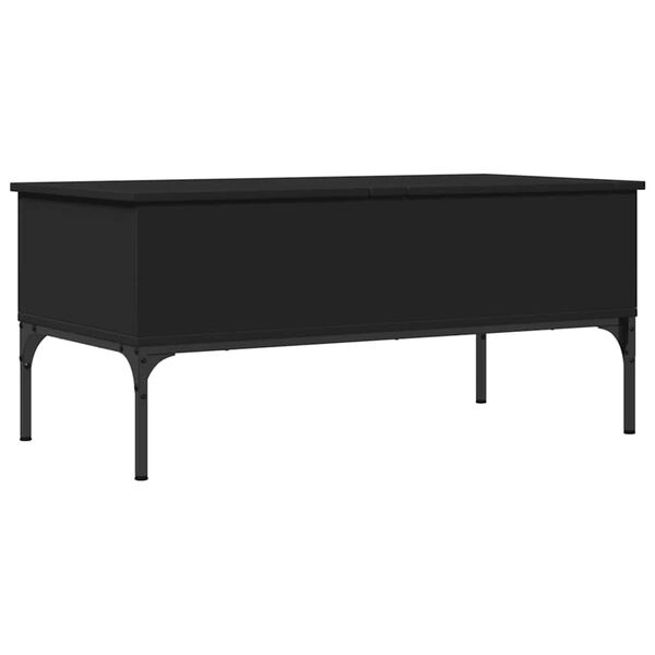 vidaXL Table basse noir 100x50x45 cm bois d'ingénierie et métal